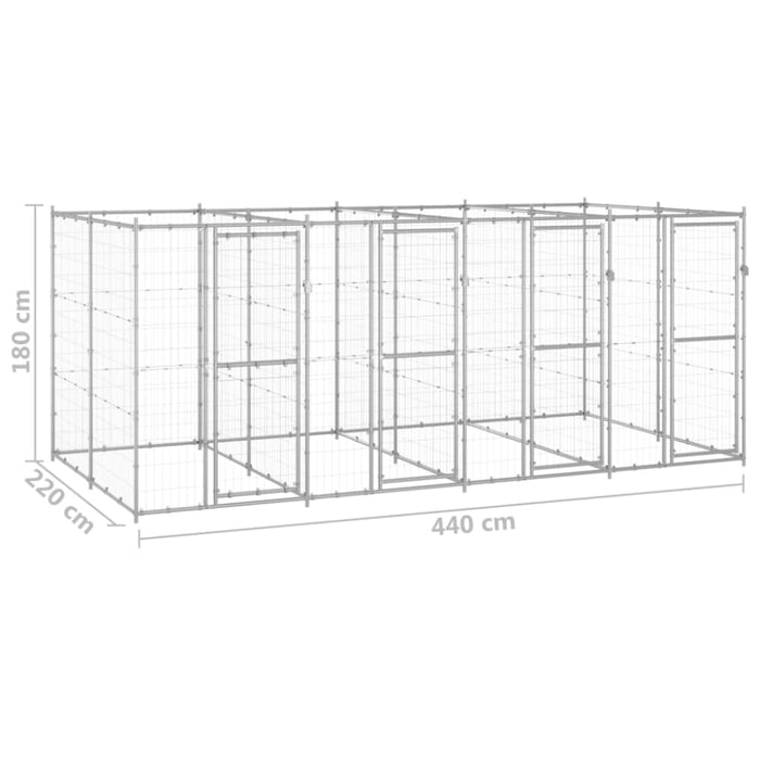 Outdoor Dog Kennel Galvanised Steel 9.68 M² Tbnxxna