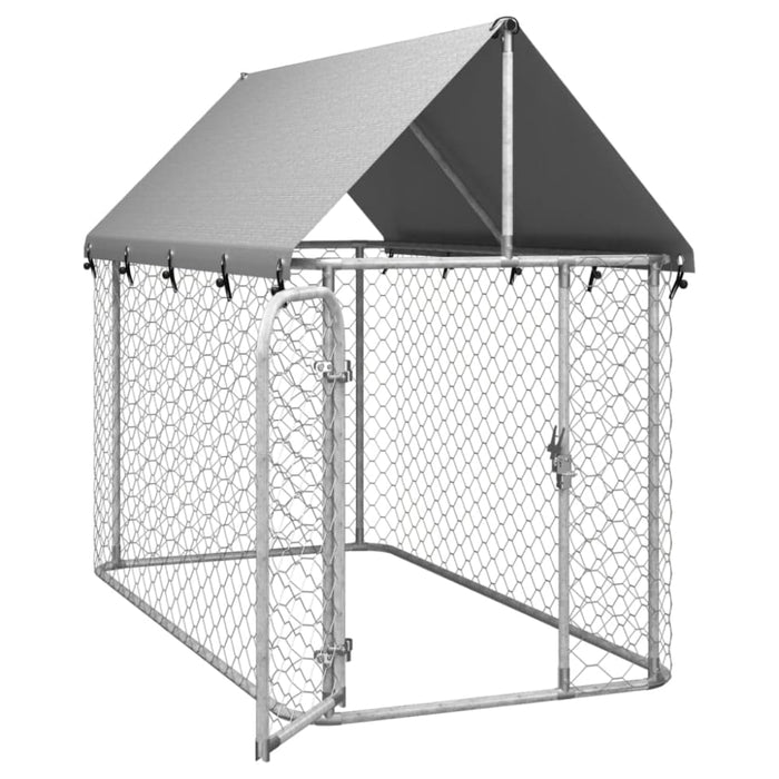 Outdoor Dog Kennel With Roof 200x100x150 Cm Oioakl