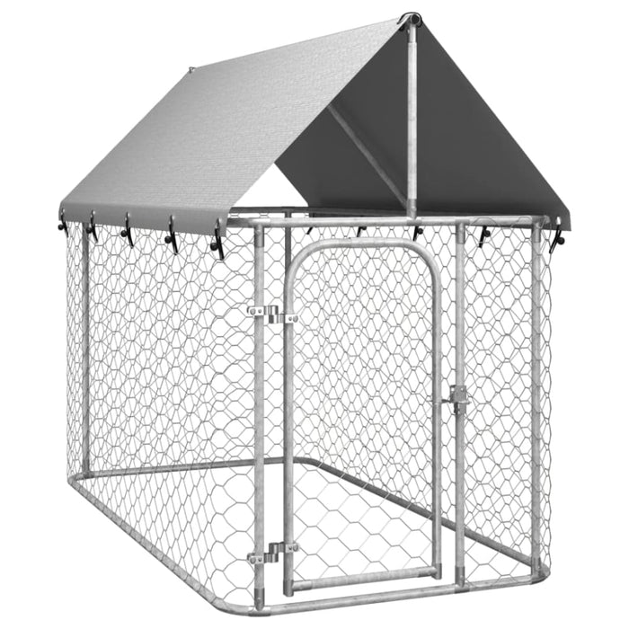 Outdoor Dog Kennel With Roof 200x100x150 Cm Oioakl