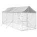 Outdoor Dog Kennel With Roof Silver 2x6x2.5 m Galvanised