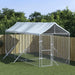 Outdoor Dog Kennel With Roof Silver 2x6x2.5 m Galvanised