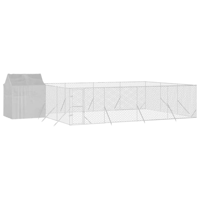 Outdoor Dog Kennel With Roof Silver 6x6x2.5 m Galvanised