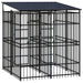 Outdoor Dog Kennel With Roof Steel 3.69 M² Tbkikai