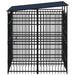 Outdoor Dog Kennel With Roof Steel 3.69 M² Tbkikai