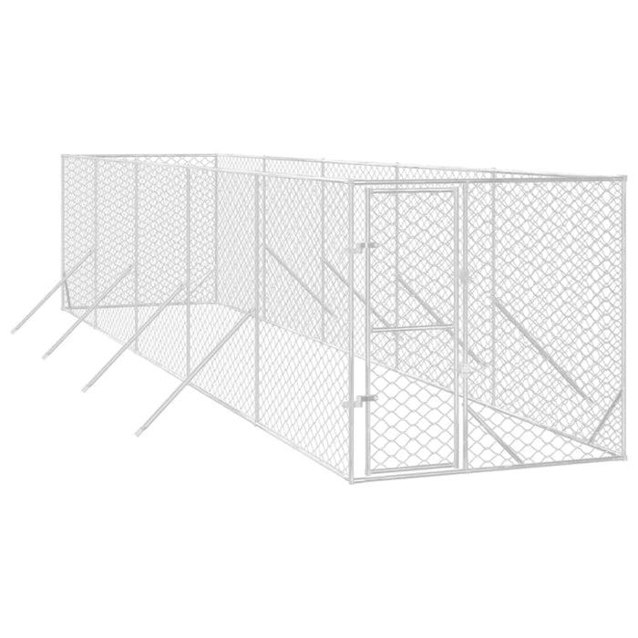 Outdoor Dog Kennel Silver 2x10x2 m Galvanised Steel Tokbapt