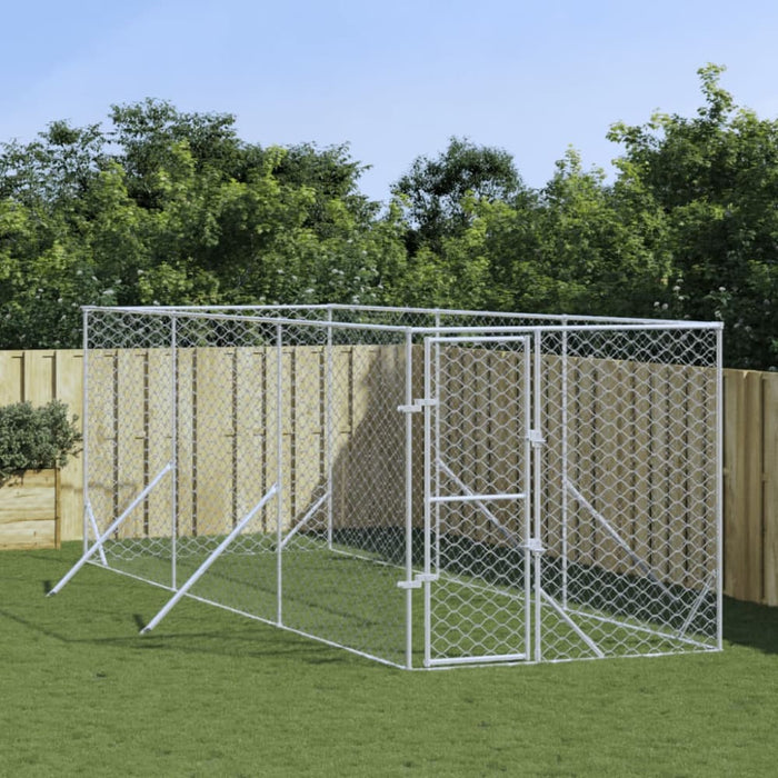 Outdoor Dog Kennel Silver 2x6x2 m Galvanised Steel Tokbapx