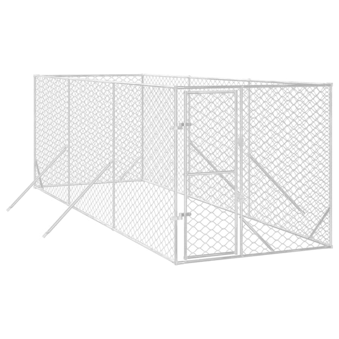 Outdoor Dog Kennel Silver 2x6x2 m Galvanised Steel Tokbapx