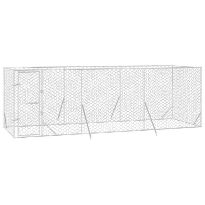 Outdoor Dog Kennel Silver 6x2x2 m Galvanised Steel Tokbapk