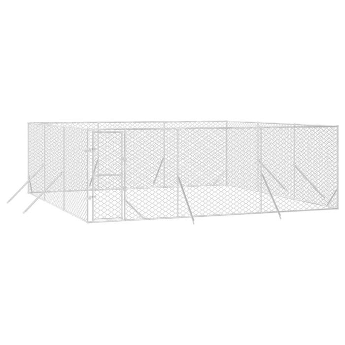 Outdoor Dog Kennel Silver 6x6x2 m Galvanised Steel Tokbalb