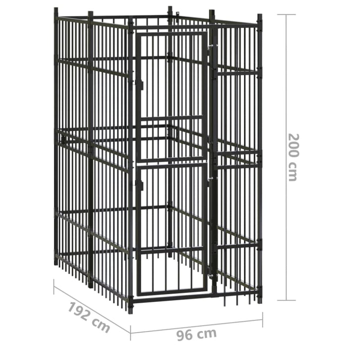 Outdoor Dog Kennel Steel 1.84 M² Oioaix