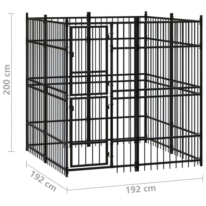 Outdoor Dog Kennel Steel 3.69 M² Tbkikpl