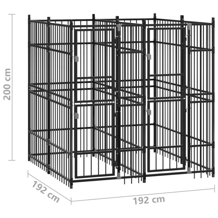 Outdoor Dog Kennel Steel 3.69 M² Tbkikti