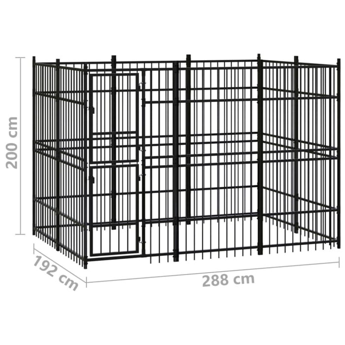 Outdoor Dog Kennel Steel 5.53 M² Tbkikpi