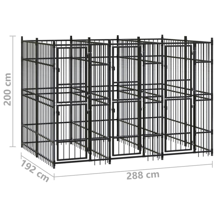 Outdoor Dog Kennel Steel 5.53 M² Tbkiktn