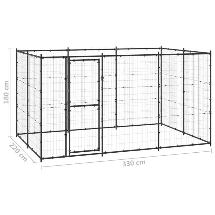 Outdoor Dog Kennel Steel 7.26 M² Tbnxxkn