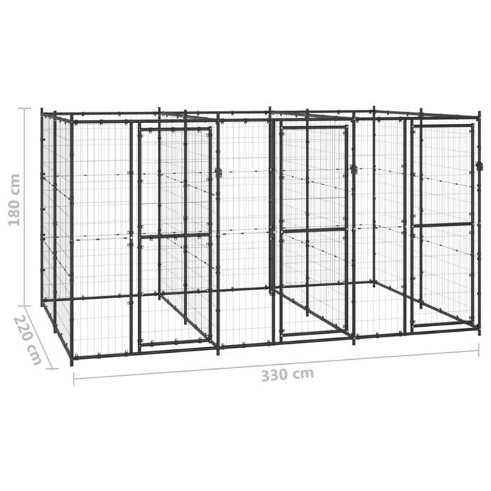 Outdoor Dog Kennel Steel 7.26 M² Tbnxxlo