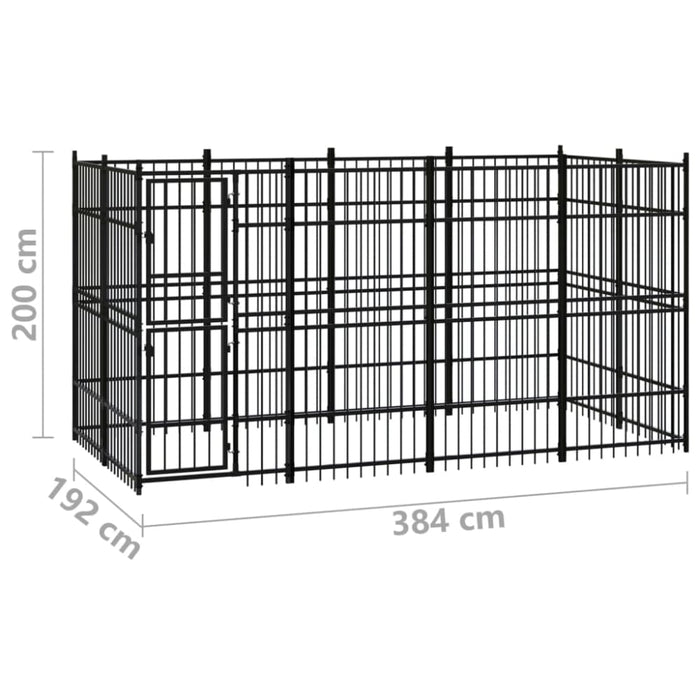 Outdoor Dog Kennel Steel 7.37 M² Tbkikpn