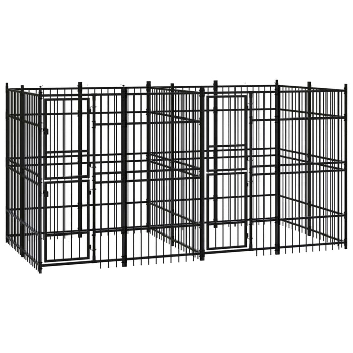 Outdoor Dog Kennel Steel 7.37 M² Tbknbob