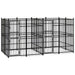 Outdoor Dog Kennel Steel 7.37 M² Tbknbob