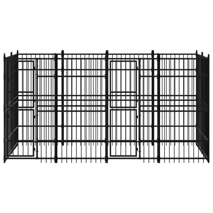 Outdoor Dog Kennel Steel 7.37 M² Tbknbob