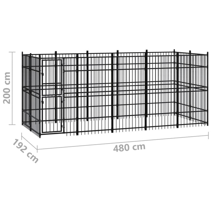 Outdoor Dog Kennel Steel 9.22 M² Tbkikpk