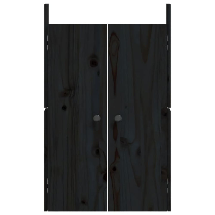 Outdoor Kitchen Doors 2 Pcs Black 50x9x82 Cm Solid Wood