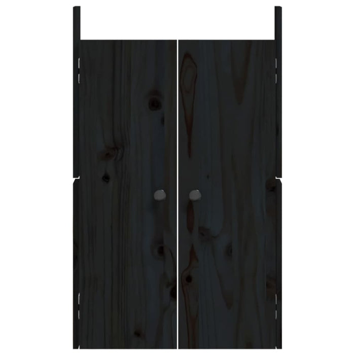 Outdoor Kitchen Doors Black 50x9x82 Cm Solid Wood Pine