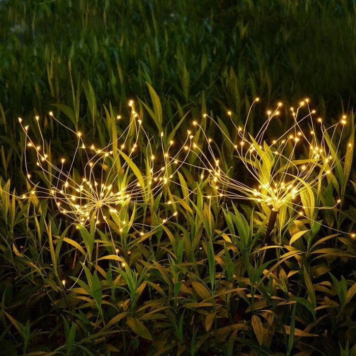 Outdoor Led Solar Firework Lights Waterproof Garden Decor