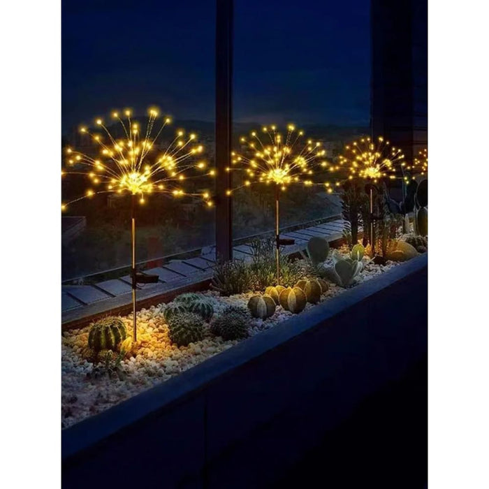 Outdoor Led Solar Firework Lights Waterproof Garden Decor