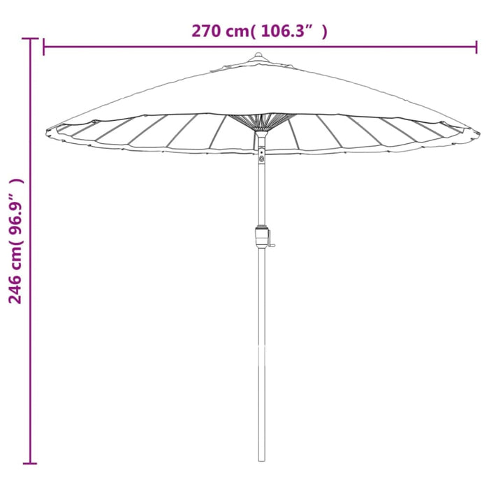 Outdoor Parasol With Aluminium Pole 270 Cm Black Aitob