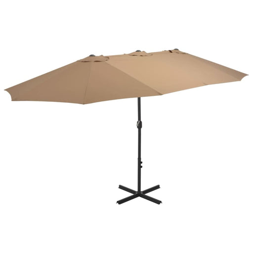 Outdoor Parasol With Aluminium Pole 460x270 Cm Taupe Aanib