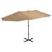 Outdoor Parasol With Aluminium Pole 460x270 Cm Taupe Aanib