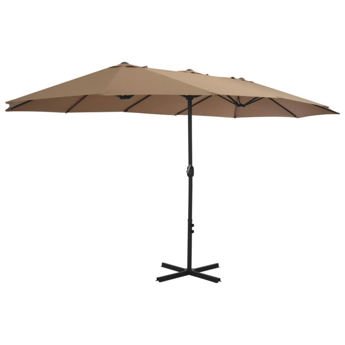 Outdoor Parasol With Aluminium Pole 460x270 Cm Taupe Aanib