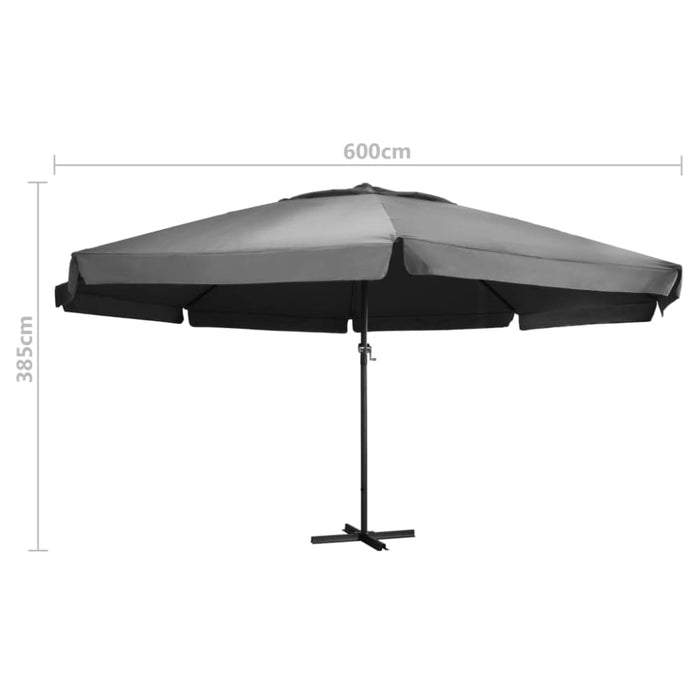 Outdoor Parasol With Aluminium Pole 600 Cm Anthracite Aitix