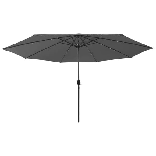 Outdoor Parasol With Led Lights And Metal Pole 400 Cm