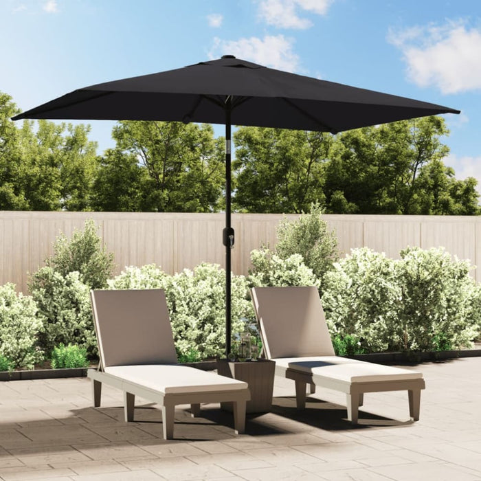 Outdoor Parasol With Metal Pole 300x200 Cm Black Aioxn