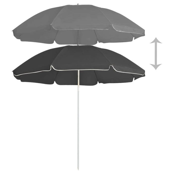 Outdoor Parasol With Steel Pole Anthracite 180 Cm Toppax