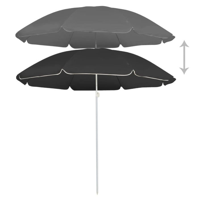 Outdoor Parasol With Steel Pole Anthracite 180 Cm Topptk