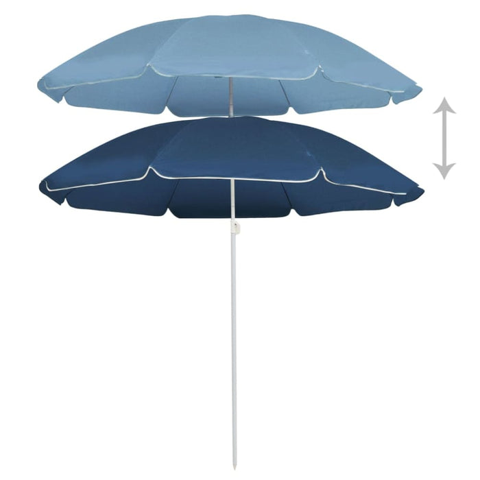 Outdoor Parasol With Steel Pole Blue 180 Cm Topptn