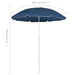 Outdoor Parasol With Steel Pole Blue 180 Cm Topptn