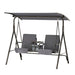 Outdoor Patio Swing Chair 2 Seater Canopy Table Top Cup