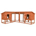 Nz Local Stock- Outdoor Rabbit Hutch With Run Brown Solid