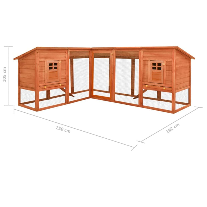 Nz Local Stock- Outdoor Rabbit Hutch With Run Brown Solid