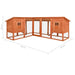 Nz Local Stock- Outdoor Rabbit Hutch With Run Brown Solid