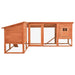 Nz Local Stock- Outdoor Rabbit Hutch With Run Brown Solid