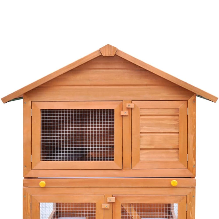 Outdoor Rabbit Hutch Small Animal House Pet Cage 3 Layers