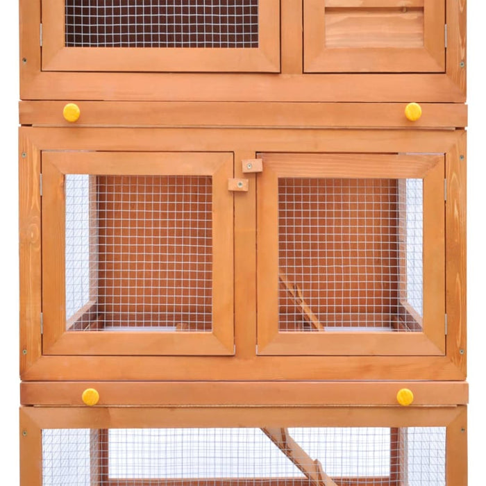 Outdoor Rabbit Hutch Small Animal House Pet Cage 3 Layers