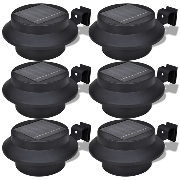 Outdoor Solar Lamp Set 6 Pcs Fence Light Gutter Black Aoonb