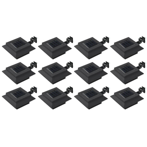 Outdoor Solar Lamps 12 Pcs Led Square Cm Black Xiiotl