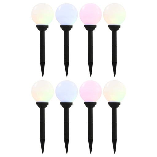 Outdoor Solar Lamps 8 Pcs Led Spherical 15 Cm Rgb Xiioxp